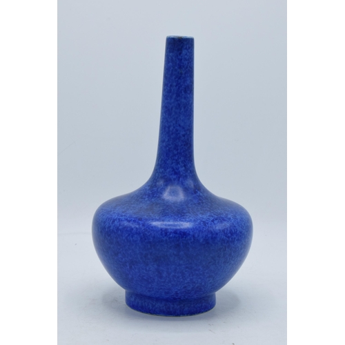 58 - A large Chameleon low shouldered / onion-shaped pottery vase in a mottled blue colourway. 23cm tall.... 