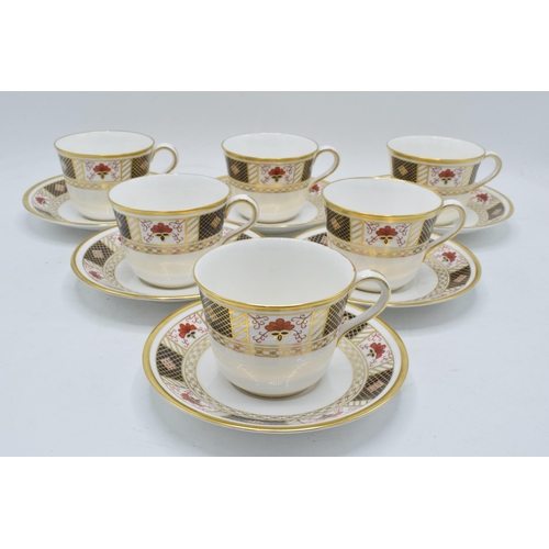 72 - Royal Crown Derby set of 6 trios (6 cups, 6 saucers and 6 side plates) in the Derby Border design (1... 