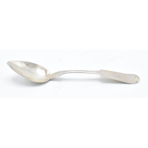 225T - A 19th century silver New York teaspoon H I Sawyer. 15cm long.