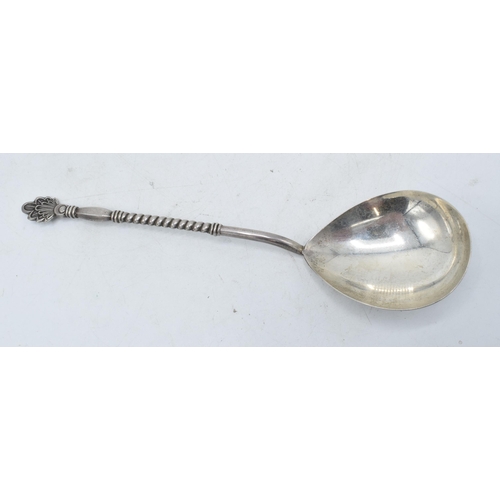 225V - A large Soviet Russian silver spoon Kiev 1964. 54.5 grams. 19cm long.