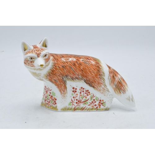 100 - Boxed Royal Crown Derby paperweight in the form of Mother Fox. First quality with stopper. In good c... 