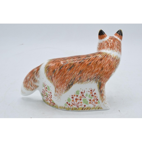 100 - Boxed Royal Crown Derby paperweight in the form of Mother Fox. First quality with stopper. In good c... 