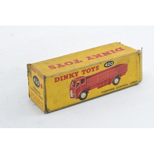 334 - Boxed Dinky Toys no. 420 Forward Control Lorry in red with green hubs, VGC with only the occasional ... 