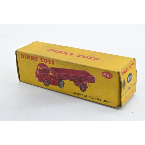 335 - Boxed Dinky Toys No.421 electric articulated lorry in maroon with red hubs and British Railways sign... 