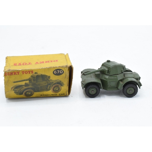 353 - Boxed Dinky Toys 670 Armoured Car. In good condition with some evidence of use and play-wear such as... 