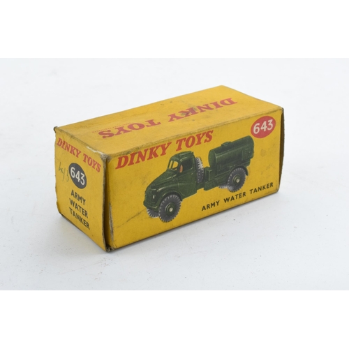 354 - Boxed Dinky Toys Army Water Tanker 643. In good condition with some evidence of use and play-wear su... 