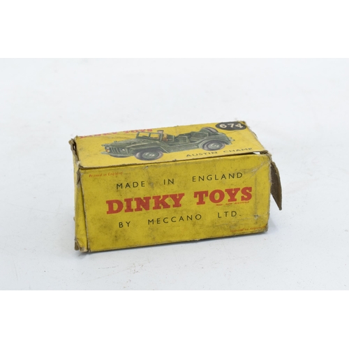 357 - Boxed Dinky Toys Austin Champ 674. One figure. In good condition with some evidence of use and play-... 