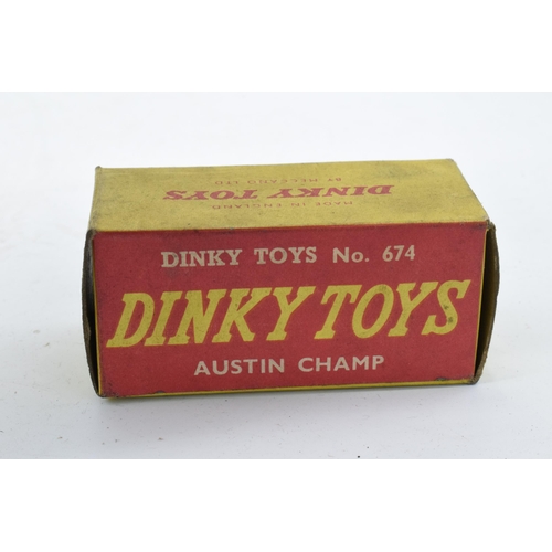 358 - Boxed Dinky Toys 674 Austin Champ. In good condition with some evidence of use and play-wear such as... 