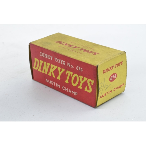 358 - Boxed Dinky Toys 674 Austin Champ. In good condition with some evidence of use and play-wear such as... 