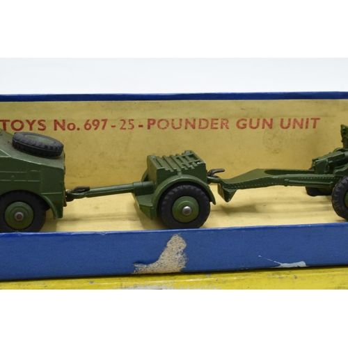 361 - Boxed Dinky Toys 25-Pounder Field Gun Set 697. In good condition with some evidence of use and play-... 