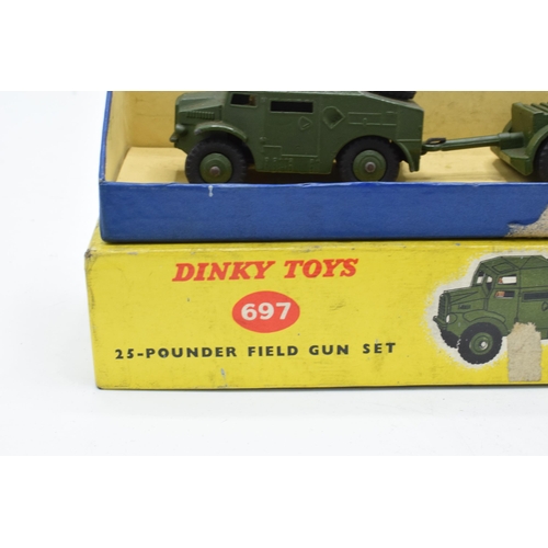 361 - Boxed Dinky Toys 25-Pounder Field Gun Set 697. In good condition with some evidence of use and play-... 