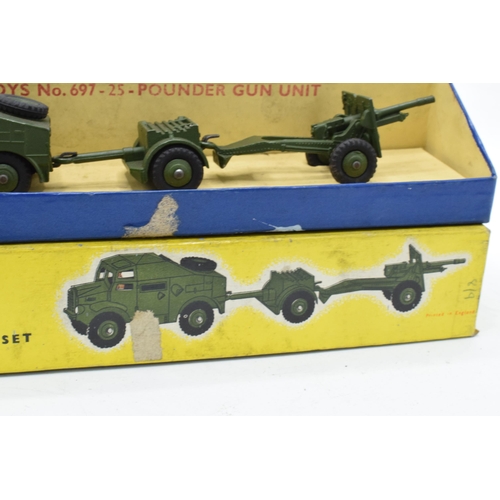 361 - Boxed Dinky Toys 25-Pounder Field Gun Set 697. In good condition with some evidence of use and play-... 