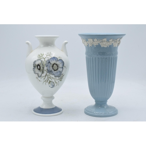 60 - Wedgwood large Queensware trumpet vase together with Susie Cooper design pedestal vase (2). In good ... 