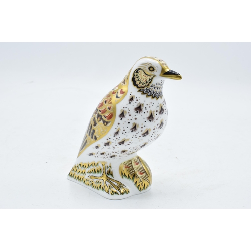 91 - Royal Crown Derby paperweight in the form of a Song Thrush. First quality with stopper. In good cond... 