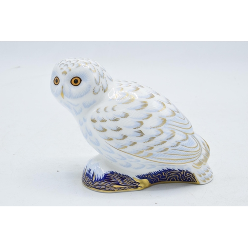 92 - Royal Crown Derby paperweight in the form of a Snowy Owl. First quality with stopper. In good condit... 