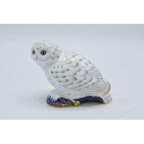 92 - Royal Crown Derby paperweight in the form of a Snowy Owl. First quality with stopper. In good condit... 