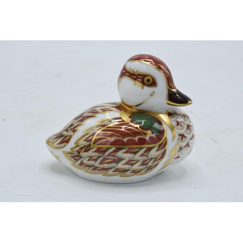 95 - Boxed Royal Crown Derby paperweight in the form of a Bakewell Duckling. First quality with stopper a... 