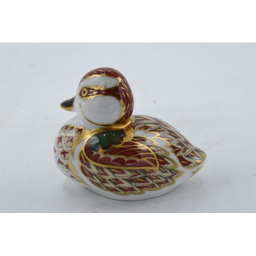 95 - Boxed Royal Crown Derby paperweight in the form of a Bakewell Duckling. First quality with stopper a... 