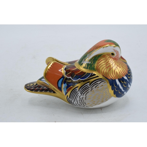 97 - Boxed Royal Crown Derby paperweight in the form of a Mandarin Duck. First quality with stopper. In g... 