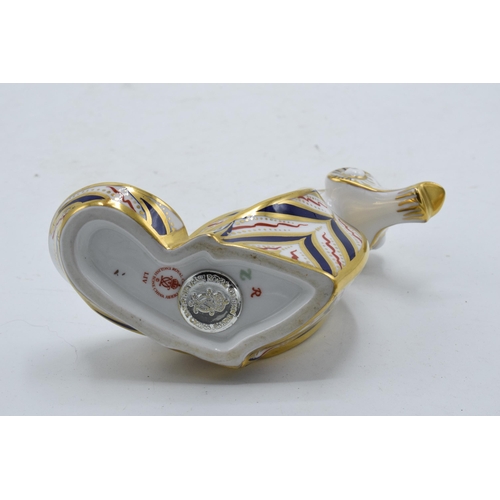 98 - Boxed Royal Crown Derby paperweight in the form of a Paptim Seahorse. First quality with stopper. In... 