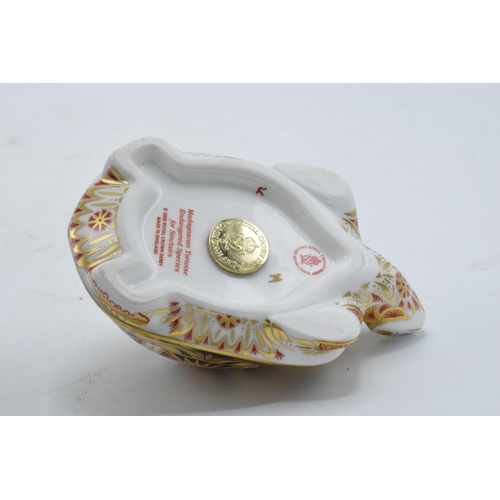 99 - Boxed Royal Crown Derby paperweight in the form of a Madagascan Tortoise. First quality with stopper... 