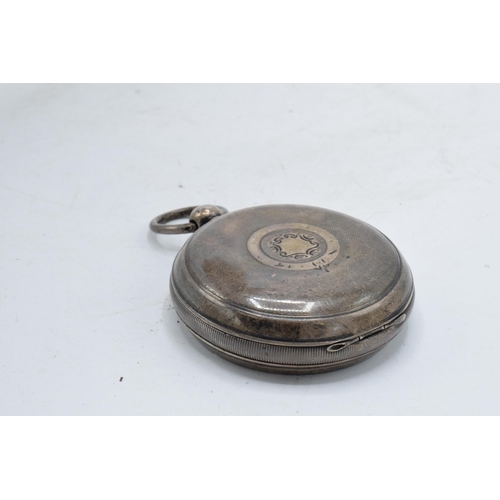 226 - A silver key-wind pocket watch 'Improved Patent English Lever'. Hallmarked for Birmingham. No glass.... 