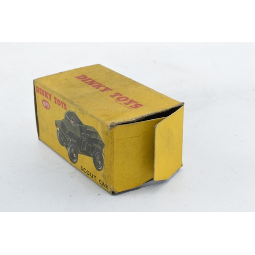 348 - Boxed Dinky Toys 673 Scout Car. In good condition with some evidence of use and play-wear such as sm... 