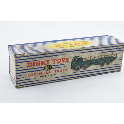 369 - Boxed Dinky Toys 905 Foden Flat Truck with chains. Some evidence of use and play-wear such as small ... 