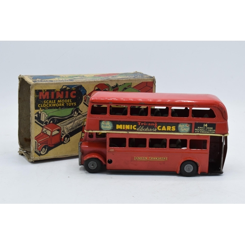 380 - Boxed Tri-ang Minic Toys Double Decker London Transport bus. In good condition with some wear to the... 