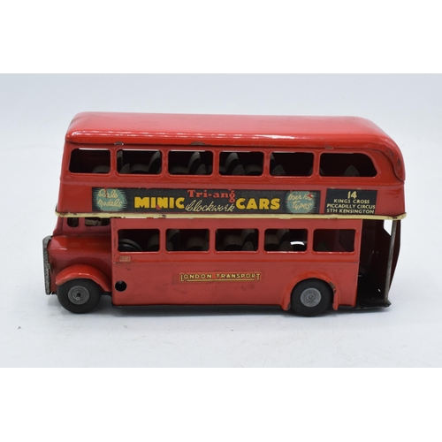 380 - Boxed Tri-ang Minic Toys Double Decker London Transport bus. In good condition with some wear to the... 