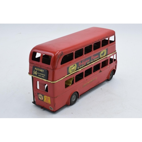 380 - Boxed Tri-ang Minic Toys Double Decker London Transport bus. In good condition with some wear to the... 