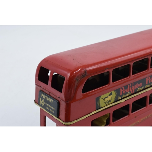 380 - Boxed Tri-ang Minic Toys Double Decker London Transport bus. In good condition with some wear to the... 