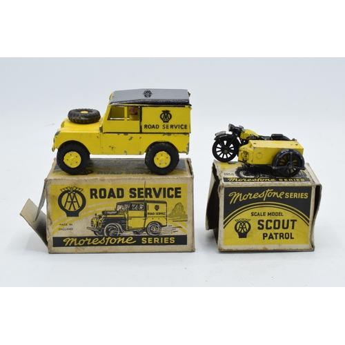 383 - Boxed Morestone Series scale model AA Road Service vehicle together with Scout Patrol (2). Both with... 