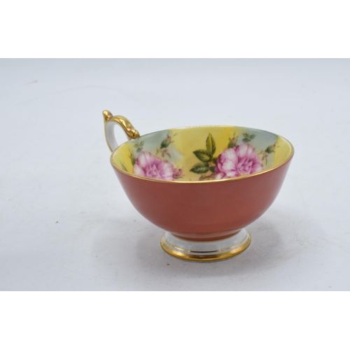 58 - Aynsley fine bone china cup decorated in a Pink Rose / Cabbage Rose style. In good condition with no... 