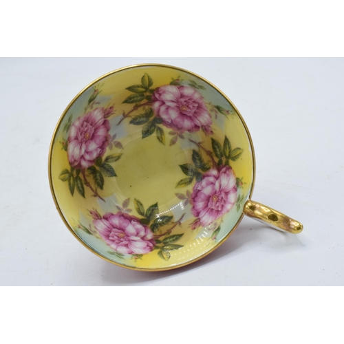 58 - Aynsley fine bone china cup decorated in a Pink Rose / Cabbage Rose style. In good condition with no... 