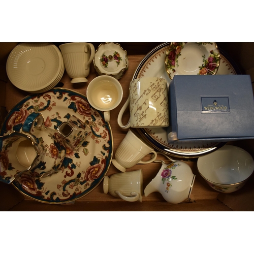 77 - A collection of pottery to include Masons Chartreuse items, Wedgwood, Royal Albert Old Country Roses... 