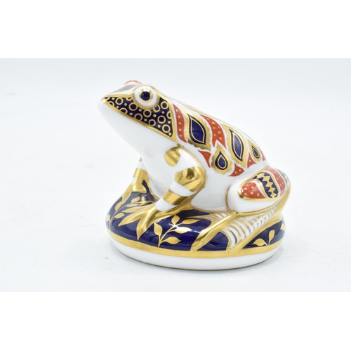 100A - Royal Crown Derby paperweight in the form of a Imari Frog. First quality with stopper. In good condi... 