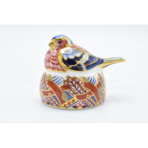 100D - Royal Crown Derby paperweight in the form of a Chaffinch Nesting. First quality with stopper. In goo... 