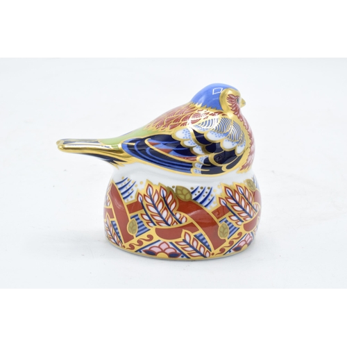 100D - Royal Crown Derby paperweight in the form of a Chaffinch Nesting. First quality with stopper. In goo... 