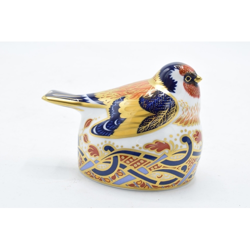 100E - Royal Crown Derby paperweight in the form of a Goldfinch Nesting. First quality with stopper. In goo... 