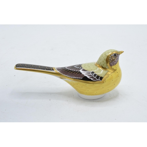 100F - Royal Crown Derby paperweight in the form of a Yellow Wagtail. First quality with stopper. In good c... 