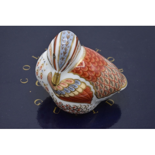 100I - Boxed Royal Crown Derby paperweight in the form of a Teal Duckling. First quality with stopper. In g... 