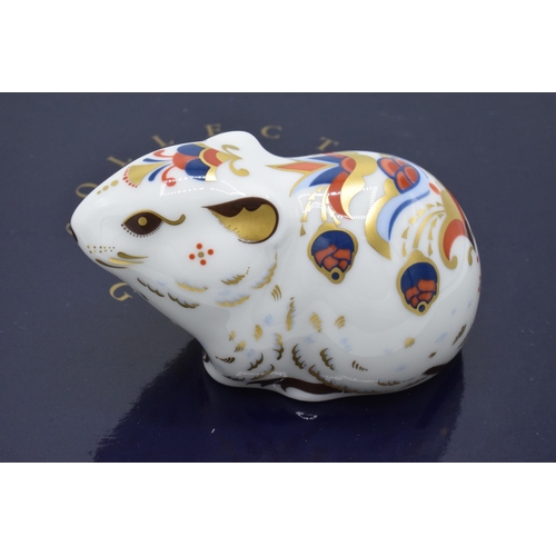 100J - Boxed Royal Crown Derby paperweight in the form of a Bank Vole. First quality with stopper. In good ... 