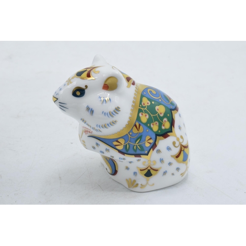 100O - Boxed Royal Crown Derby paperweight in the form of a Hamster. First quality with stopper. In good co... 