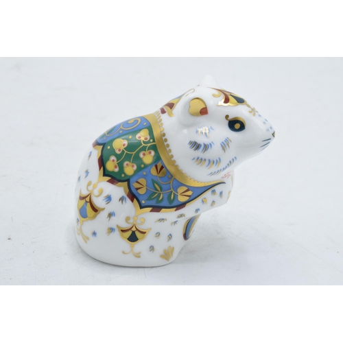 100O - Boxed Royal Crown Derby paperweight in the form of a Hamster. First quality with stopper. In good co... 