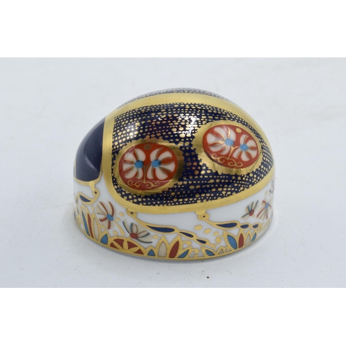 100R - Boxed Royal Crown Derby paperweight in the form of a Blue Ladybird. First quality with stopper. In g... 