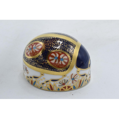 100R - Boxed Royal Crown Derby paperweight in the form of a Blue Ladybird. First quality with stopper. In g... 