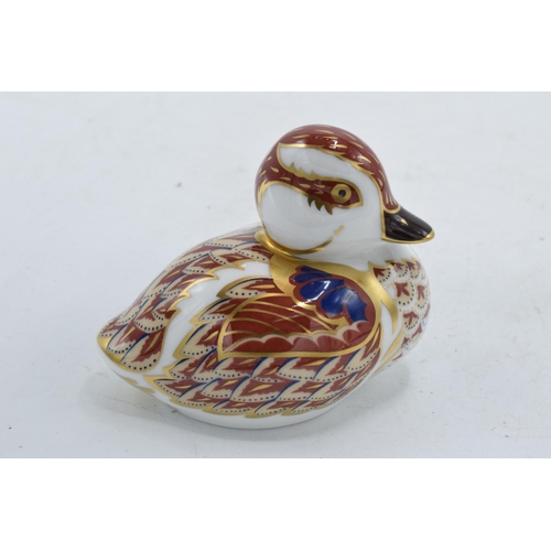 100T - Boxed Royal Crown Derby paperweight in the form of a Swimming Duckling. First quality with stopper. ... 