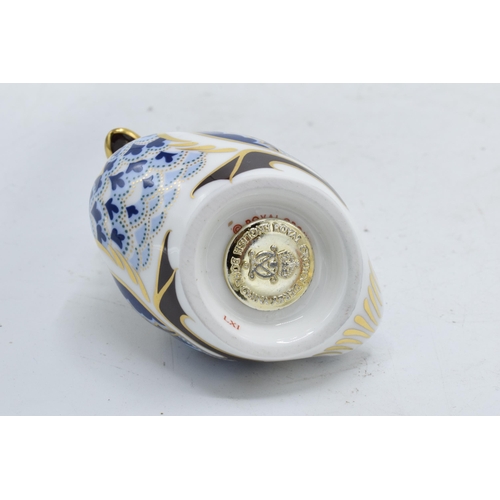 100U - Boxed Royal Crown Derby paperweight in the form of a Sitting Duckling. First quality with stopper. I... 