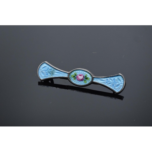 221J - Silver and enamel RAF wing brooch and an Art Deco silver and enamel bar brooch (2).